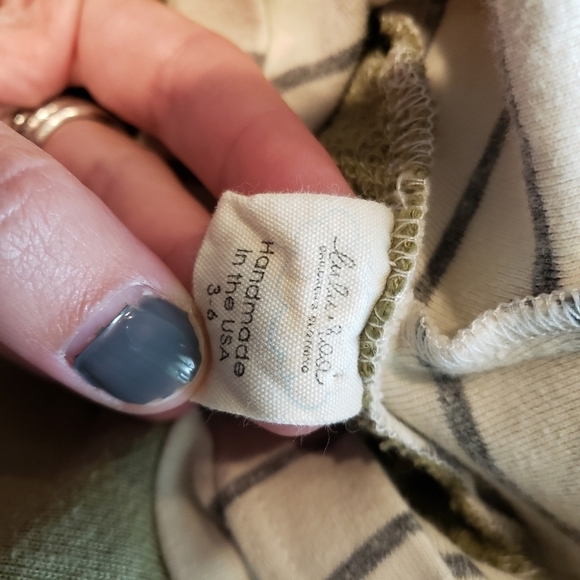 Lulu & Roo Baby 3-6 Months Army Green Hoodie Striped Pocket Hood Gender Neutral - Picture 3 of 6